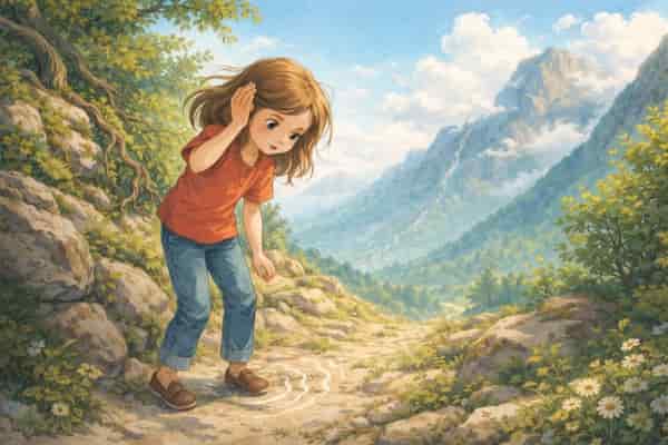 Niña escuchando la montaña