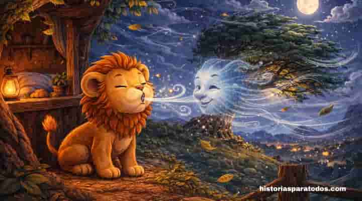 León sopla valiente al viento nocturno