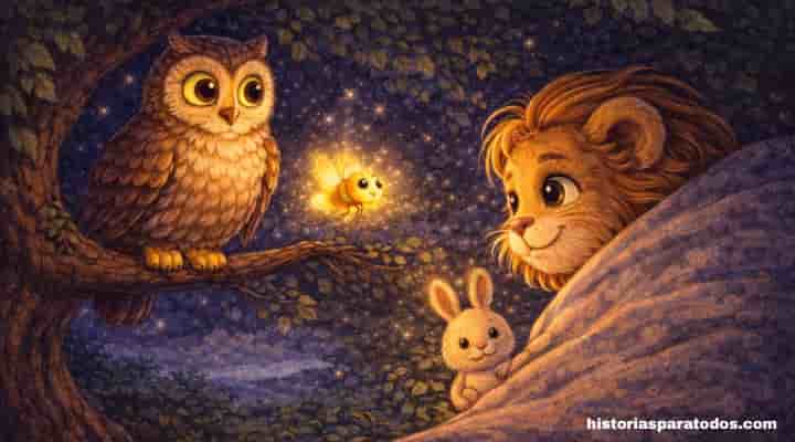 León sonríe sin miedo en la noche con amigos